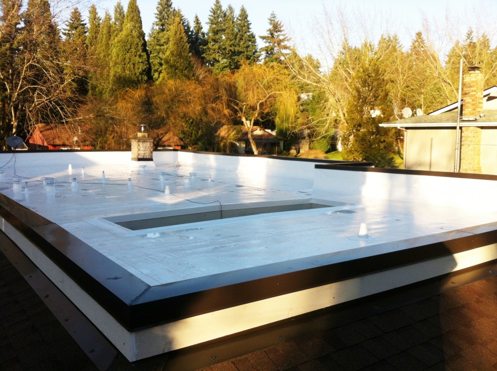 New flat PVC roof in Seattle, WA